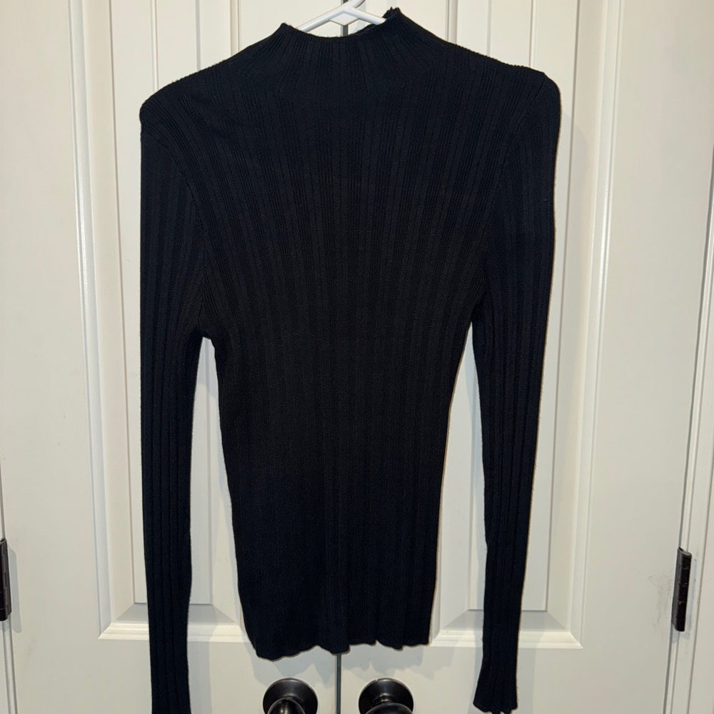 Abercrombie & Fitch Black Cowl Neck Ribbed Sweater, Medium